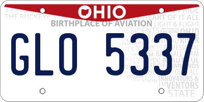 OH license plate GLO5337