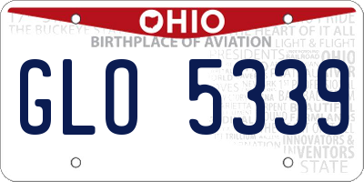 OH license plate GLO5339
