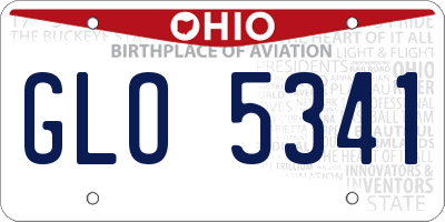 OH license plate GLO5341