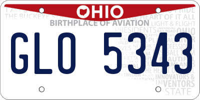 OH license plate GLO5343
