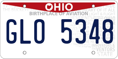 OH license plate GLO5348