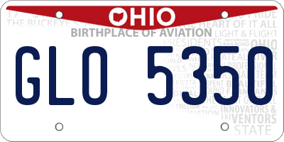 OH license plate GLO5350