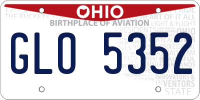 OH license plate GLO5352