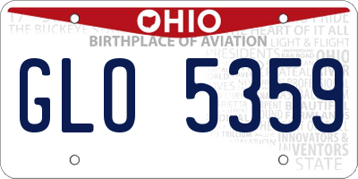 OH license plate GLO5359