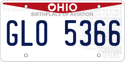 OH license plate GLO5366