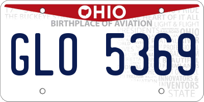 OH license plate GLO5369
