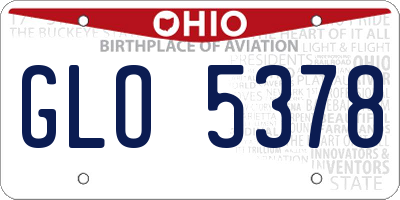 OH license plate GLO5378
