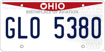 OH license plate GLO5380