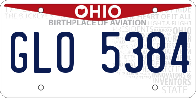OH license plate GLO5384