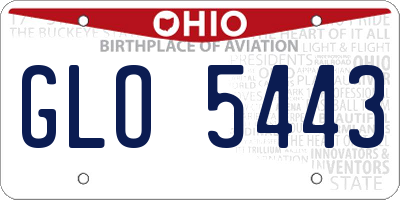 OH license plate GLO5443