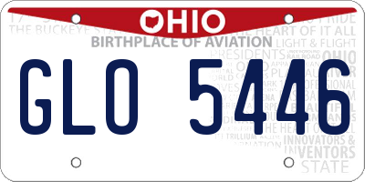 OH license plate GLO5446