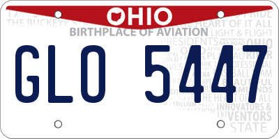 OH license plate GLO5447