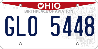 OH license plate GLO5448