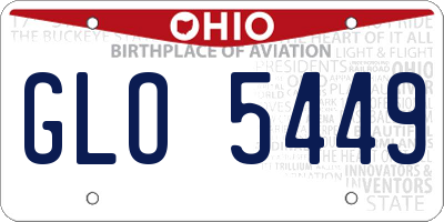 OH license plate GLO5449
