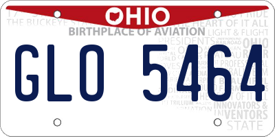 OH license plate GLO5464