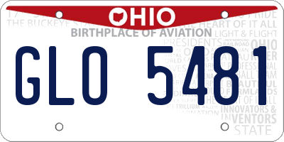 OH license plate GLO5481
