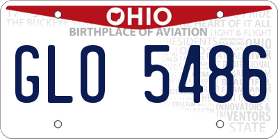 OH license plate GLO5486