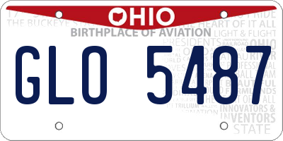 OH license plate GLO5487