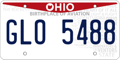 OH license plate GLO5488