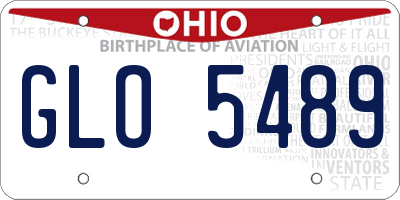 OH license plate GLO5489