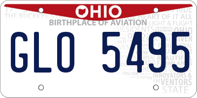 OH license plate GLO5495