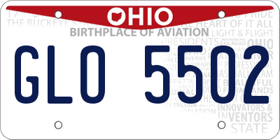 OH license plate GLO5502