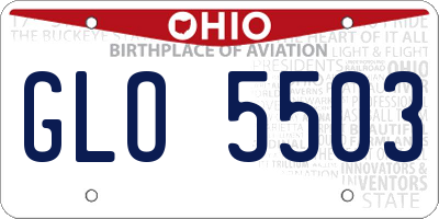 OH license plate GLO5503