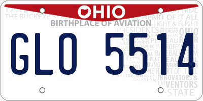 OH license plate GLO5514