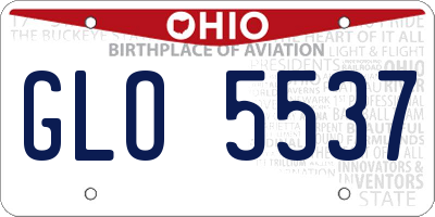 OH license plate GLO5537