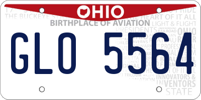 OH license plate GLO5564