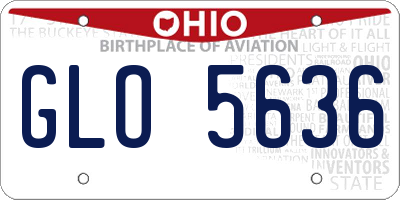OH license plate GLO5636