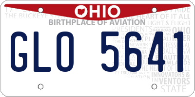 OH license plate GLO5641