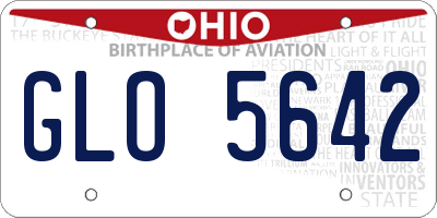 OH license plate GLO5642