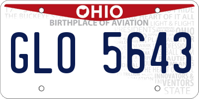 OH license plate GLO5643