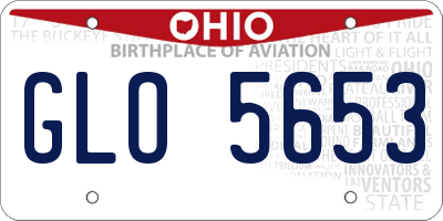 OH license plate GLO5653