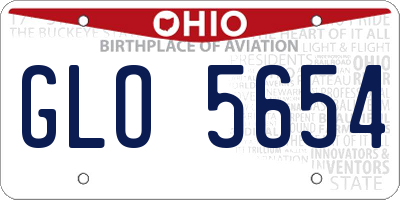 OH license plate GLO5654