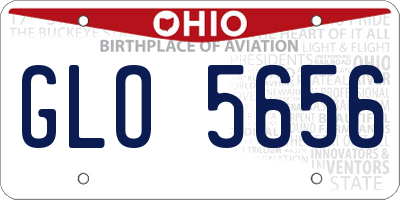 OH license plate GLO5656