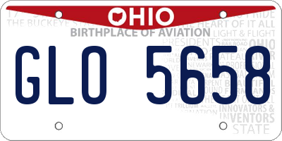 OH license plate GLO5658