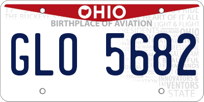 OH license plate GLO5682