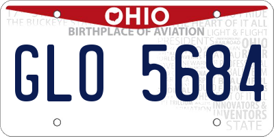 OH license plate GLO5684