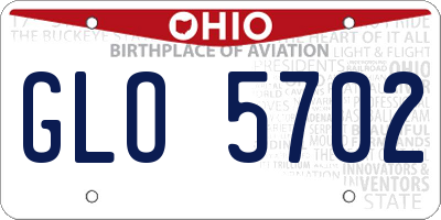 OH license plate GLO5702