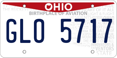 OH license plate GLO5717