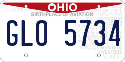 OH license plate GLO5734