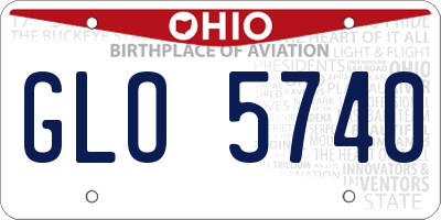 OH license plate GLO5740