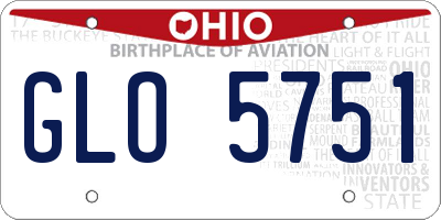 OH license plate GLO5751