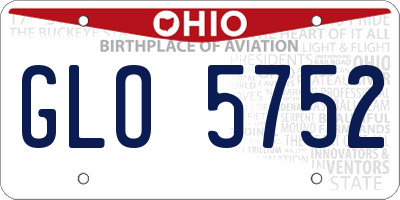 OH license plate GLO5752