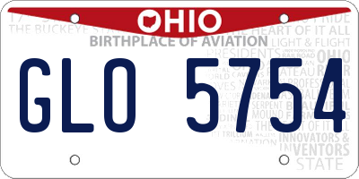 OH license plate GLO5754