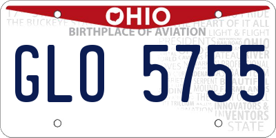 OH license plate GLO5755