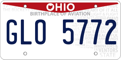 OH license plate GLO5772
