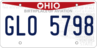 OH license plate GLO5798